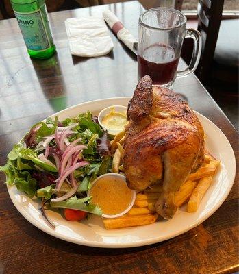 Chicha morada  y Pollo a la brasa   (Rotisserie Chicken) Super Rico