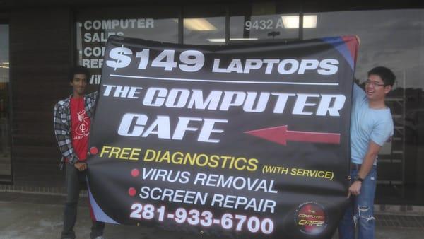 We offer "Free" diagnostics with service and quality relevant laptops with warranties!