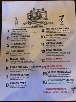 Beer menu!