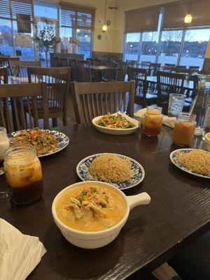 Masman Curry, mango curry, and Thai Iced Tea, Thai Iced Coffee