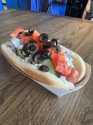 The Designated Hitter hot dog