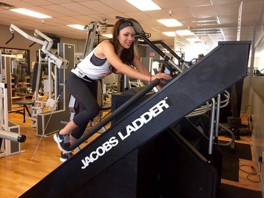 Miss Arizona training o Jacob's Ladder at Basic Training's MedX Center.