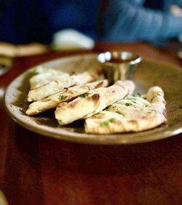 Goat cheese stuffed naan