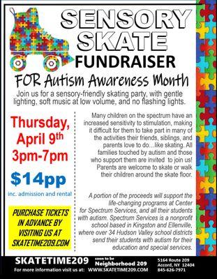 April 9 - Sensory Skate Fundraiser for Center for Spectrum Services