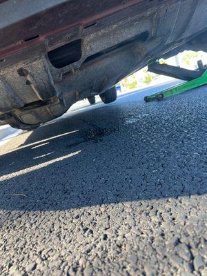 fluids leaking out car after workers forget clamp