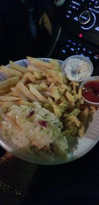 fried clam strips platter (very big portion, ate some before pic was taken)