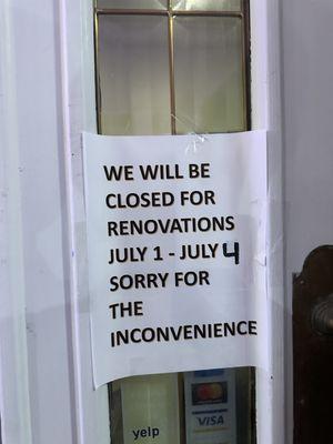 closed for renovations