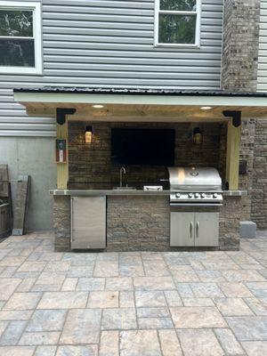 out door covered kitchen