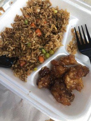 Orange chicken and fried rice