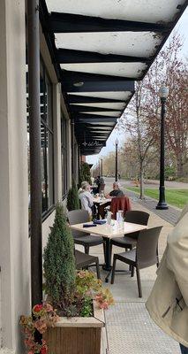 The outside patio is a charming place to dine.