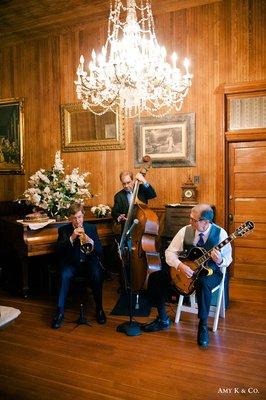 A band plays in the Grand Hall