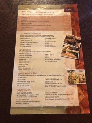 Lunch and dinner menu