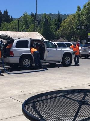 The car wash guys doing work!