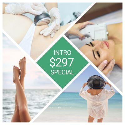 CLAIM our 2-for-1 INTRO SPECIAL, body or face treatments. FOR A LIMITED TIME ONLY!