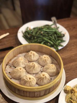 Green beans and Xiao long bao