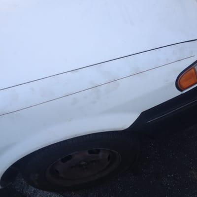 Handprints left all over my vehicle after the repairs were completed.