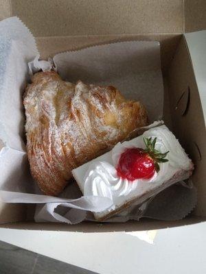 Lobster tail and strawberry shortcake