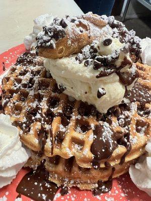 Cannoli stuffed waffles