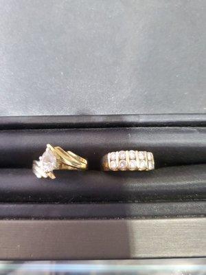 Before - original wedding band (left) multi-diamond ring rarely wore (right)