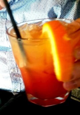 Tequila Sunrise with Patron.