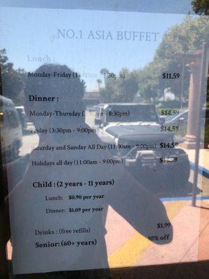 Buffet prices 8/16/2021