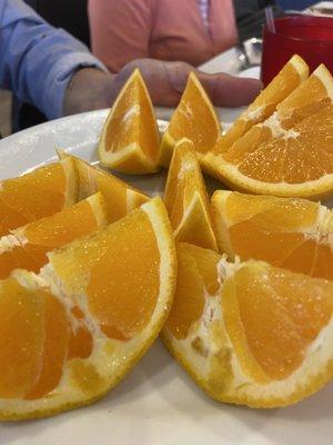 Complimentary oranges