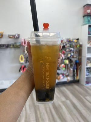 Mango & jasmine tea boba