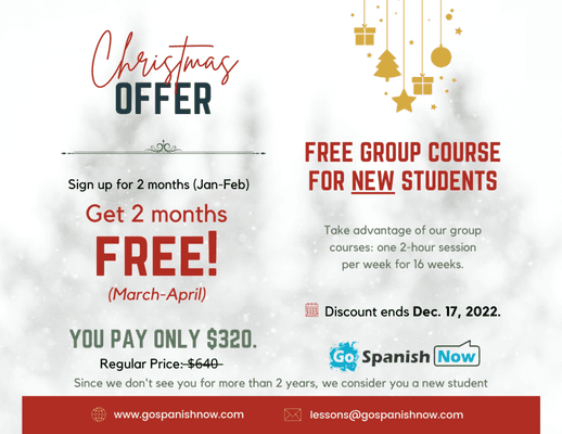 Free Course for New Students
Sale Price:$320.00 Original Price:$640.00
8-Week Group Course (Jan - Feb) and get +8 Weeks for FREE