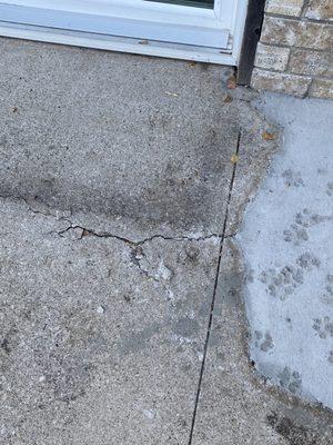 Damaged patio slab