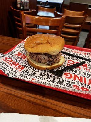 Large pulled pork sandwich