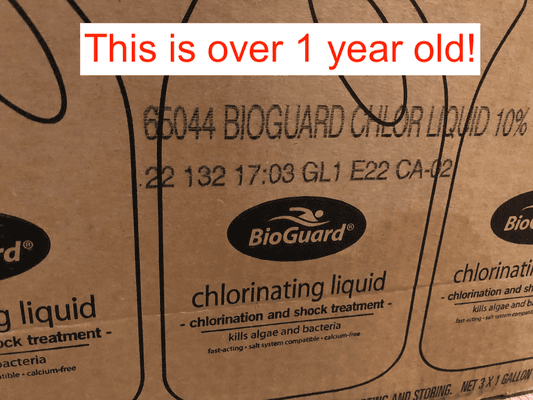 I just bought this case in August 2023, but the case is stamped May 2022. They sell 1+ year old sodium hypochlorite. :(