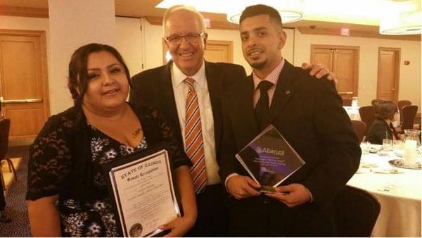 Herrera Family Allstate Agency received the 2015 Joliet Chamber of Commerce's Alianza de Negocios Business of the Year Award.