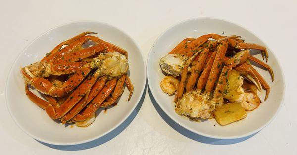 Snow crabs, shrimp and dill yuca