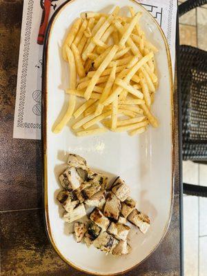 Kids french fries and grilled chicken