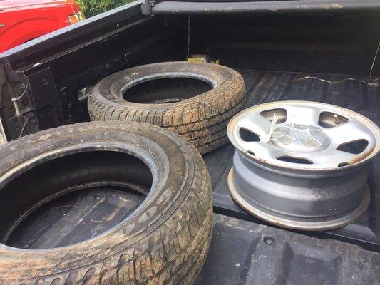 Honda Ridgeline tires with one wheel