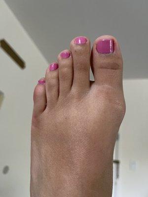 Pedicure with regular polish