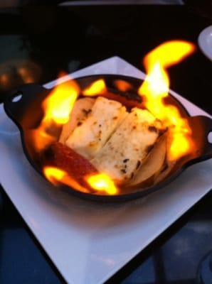 Lokanta - Flaming hellumi cheese.