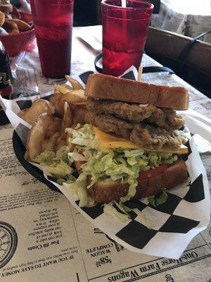 Country fried steak sandwich