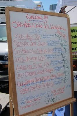 menu as of may 2012