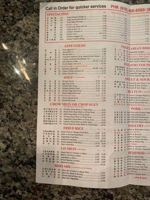 Top China menu 2/8/21