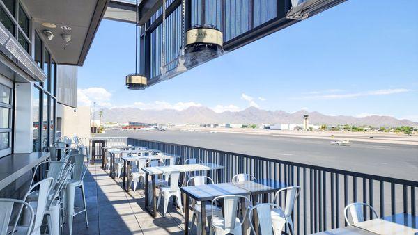 Patio bar overlooking the runway