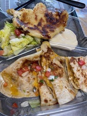 Chicken Quesadilla w/ Pork Papusa!