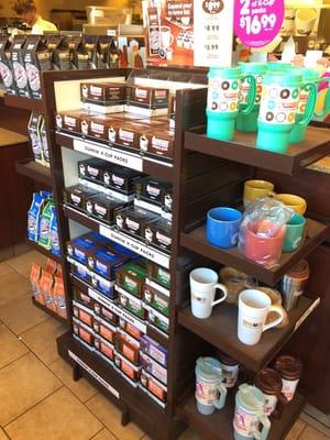 Shelves of Coffee to make at home