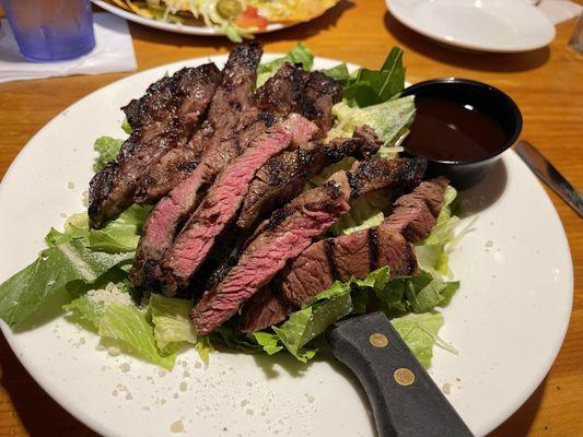 Chargrilled Ribeye Steak Caesar salad- look at that steak! And got $14.99??? Wow