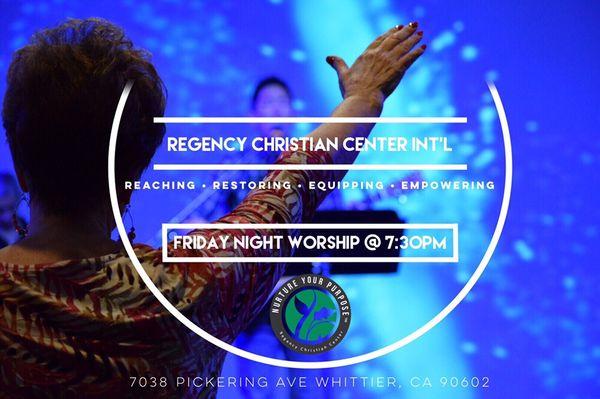 Encounter the presence of God during our Friday night prophetic service.