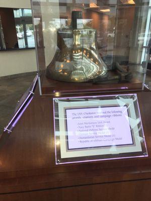 Bell in the lobby from the USS Charleston!