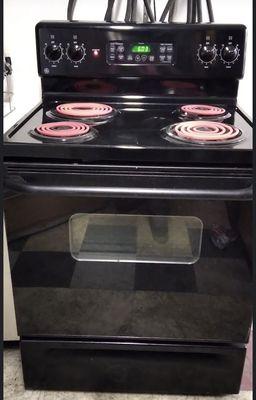 Black electric stove