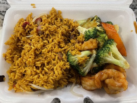 Broccoli with Shrimp and Fried Rice (Lunch Special)