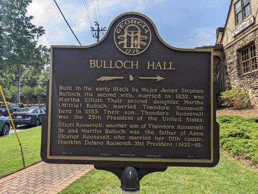 Bulloch Hall Historical Marker, Roswell