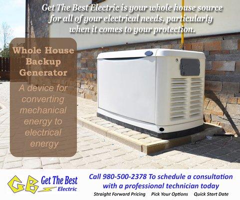 Protect your investment. Installing a Whole House Backup Generator will help keep your family safe and comfortable during a power outage.